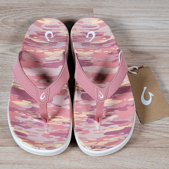 OluKai Shoes - OluKai NU'A PI'O Sandals Womens Size 7 Ash Rose Wai Camo 20445-AVWQ